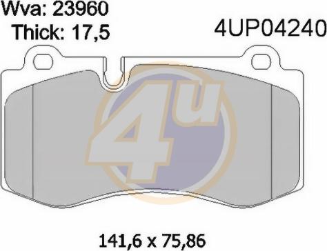 4U 4UP04240 - Bremžu uzliku kompl., Disku bremzes autodraugiem.lv