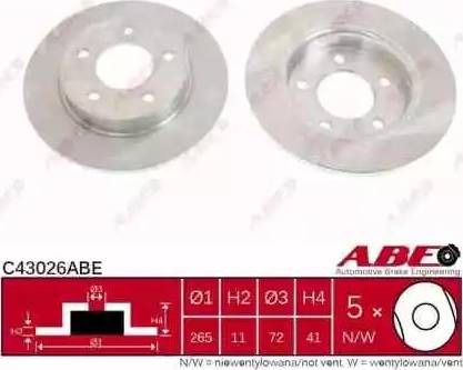 ABE C43026ABE - Bremžu diski autodraugiem.lv