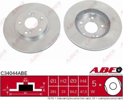ABE C34044ABE - Bremžu diski autodraugiem.lv