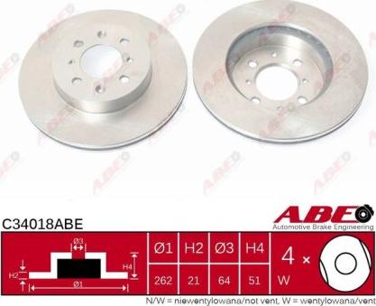 ABE C34018ABE - Bremžu diski autodraugiem.lv