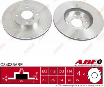 ABE C34036ABE - Bremžu diski autodraugiem.lv