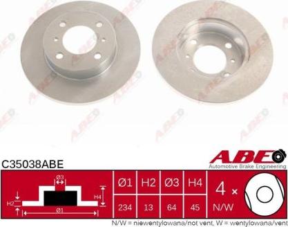 ABE C35038ABE - Bremžu diski autodraugiem.lv