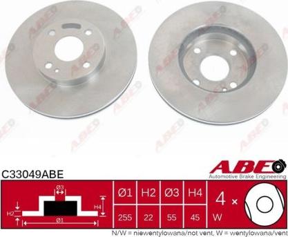 ABE C33049ABE - Bremžu diski autodraugiem.lv