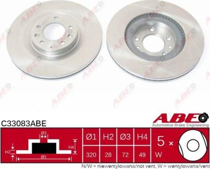 ABE C33083ABE - Bremžu diski autodraugiem.lv