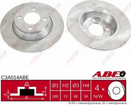 ABE C3A014ABE - Bremžu diski autodraugiem.lv