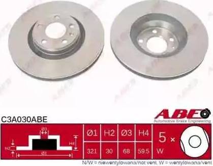 ABE C3A030ABE - Bremžu diski autodraugiem.lv