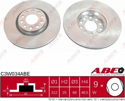 ABE C3W034ABE - Bremžu diski autodraugiem.lv