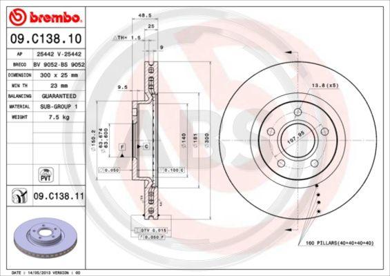 A.B.S. 09.C138.11 - Bremžu diski autodraugiem.lv