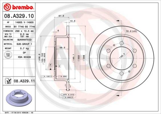 A.B.S. 08.A329.11 - Bremžu diski autodraugiem.lv