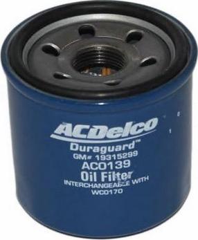 ACDelco AC0139 - Eļļas filtrs autodraugiem.lv