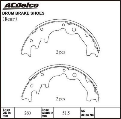 ACDelco ACBS1665 - Bremžu loku komplekts autodraugiem.lv