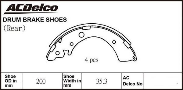 ACDelco ACBS1614 - Bremžu loku komplekts autodraugiem.lv