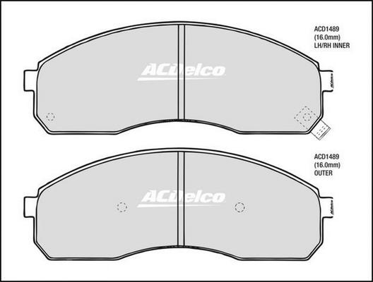 ACDelco ACD1489 - Bremžu uzliku kompl., Disku bremzes autodraugiem.lv