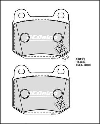 ACDelco ACD1521 - Bremžu uzliku kompl., Disku bremzes autodraugiem.lv