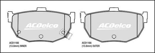 ACDelco ACD1166 - Bremžu uzliku kompl., Disku bremzes autodraugiem.lv