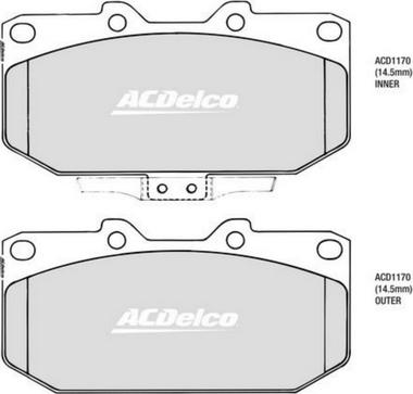 ACDelco ACD1170X - Augstas veiktspējas bremžu uzliku komplekts autodraugiem.lv