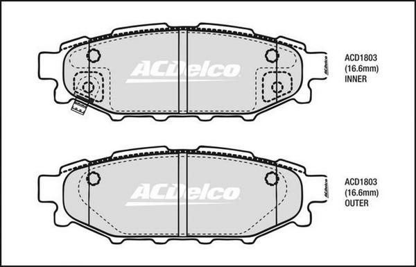 ACDelco ACD1803 - Bremžu uzliku kompl., Disku bremzes autodraugiem.lv