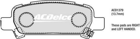 ACDelco ACD1379X - Augstas veiktspējas bremžu uzliku komplekts autodraugiem.lv