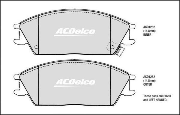 ACDelco ACD1252 - Bremžu uzliku kompl., Disku bremzes autodraugiem.lv