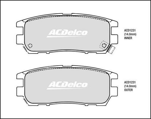 ACDelco ACD1231 - Bremžu uzliku kompl., Disku bremzes autodraugiem.lv