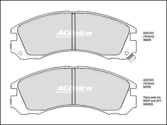 ACDelco ACD1223 - Bremžu uzliku kompl., Disku bremzes autodraugiem.lv