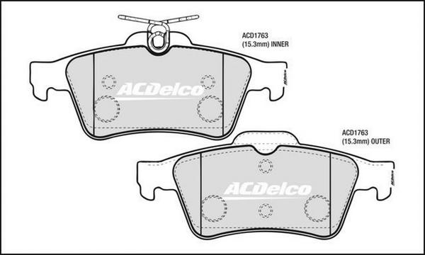 ACDelco ACD1763 - Bremžu uzliku kompl., Disku bremzes autodraugiem.lv