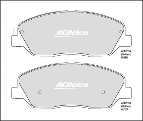 ACDelco ACD2034 - Bremžu uzliku kompl., Disku bremzes autodraugiem.lv