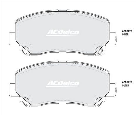 ACDelco ACD2226 - Bremžu uzliku kompl., Disku bremzes autodraugiem.lv