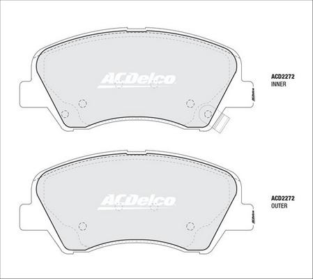 ACDelco ACD2272 - Bremžu uzliku kompl., Disku bremzes autodraugiem.lv