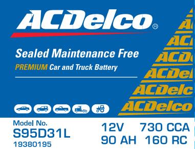 ACDelco S95D31LHD - Startera akumulatoru baterija autodraugiem.lv