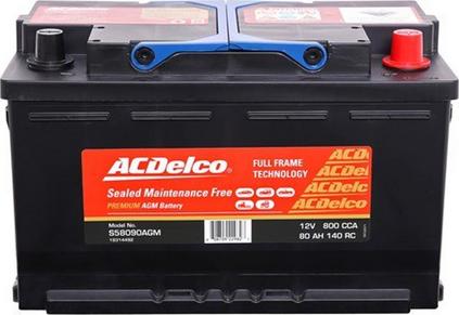 ACDelco S58090AGM - Startera akumulatoru baterija autodraugiem.lv