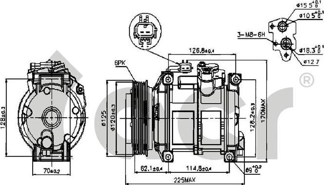 ACR 134265 - Kompresors, Gaisa kond. sistēma autodraugiem.lv