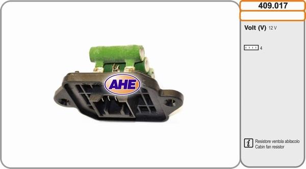 AHE 409.017 - Papildus rezistors, Elektromotors-Radiatora ventilators autodraugiem.lv