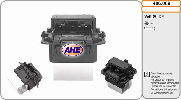 AHE 406.009 - Vadības bloks, Elektroventilators (Motora dzesēšana) autodraugiem.lv
