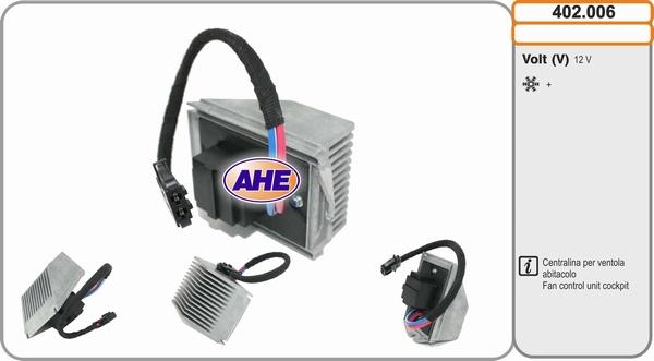 AHE 402.006 - Papildus rezistors, Elektromotors-Radiatora ventilators autodraugiem.lv