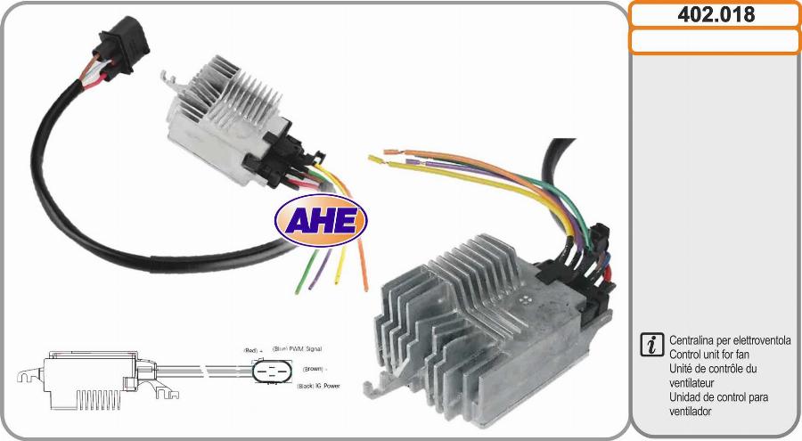 AHE 402.018 - Vadības bloks, Elektroventilators (Motora dzesēšana) autodraugiem.lv