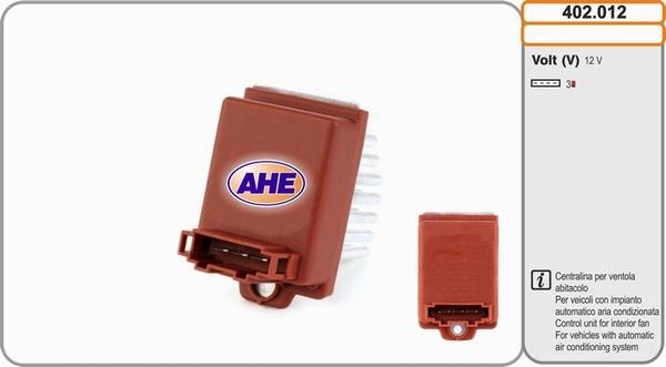 AHE 402.012 - Vadības bloks, Elektroventilators (Motora dzesēšana) autodraugiem.lv