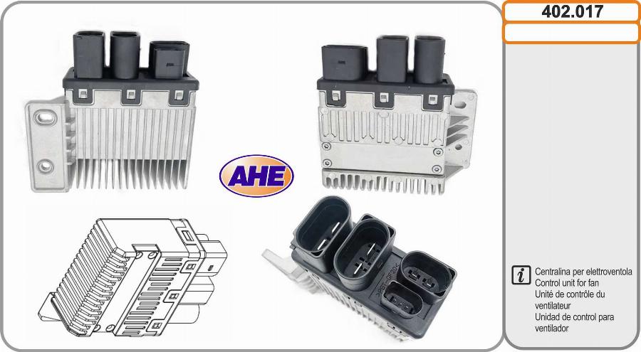 AHE 402.017 - Vadības bloks, Elektroventilators (Motora dzesēšana) autodraugiem.lv