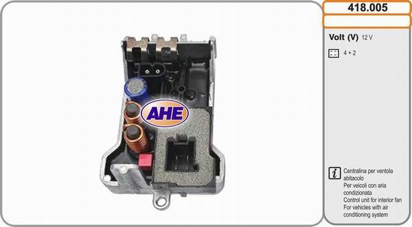 AHE 418.005 - Vadības bloks, Elektroventilators (Motora dzesēšana) autodraugiem.lv