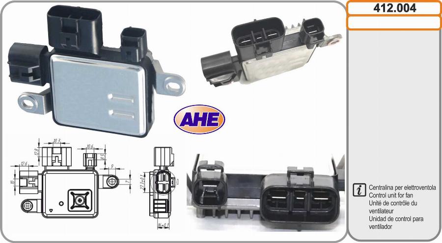 AHE 412.004 - Vadības bloks, Elektroventilators (Motora dzesēšana) autodraugiem.lv