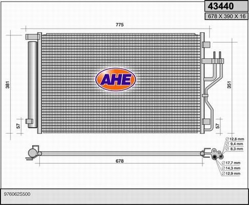 AHE 43440 - Kondensators, Gaisa kond. sistēma autodraugiem.lv