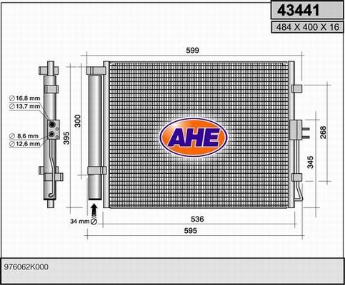 AHE 43441 - Kondensators, Gaisa kond. sistēma autodraugiem.lv