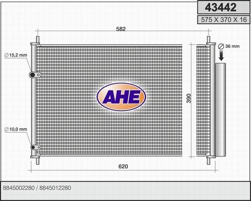 AHE 43442 - Kondensators, Gaisa kond. sistēma autodraugiem.lv