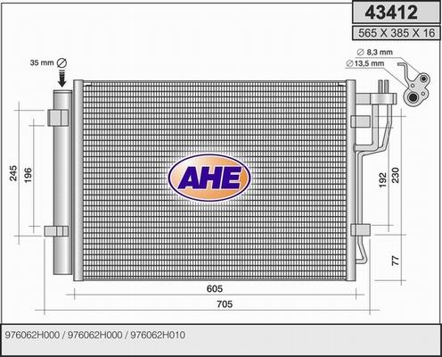 AHE 43412 - Kondensators, Gaisa kond. sistēma autodraugiem.lv