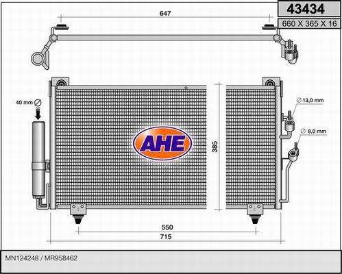 AHE 43434 - Kondensators, Gaisa kond. sistēma autodraugiem.lv