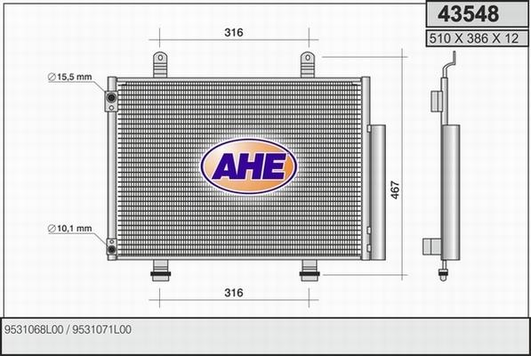 AHE 43548 - Kondensators, Gaisa kond. sistēma autodraugiem.lv