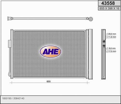 AHE 43558 - Kondensators, Gaisa kond. sistēma autodraugiem.lv