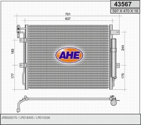 AHE 43567 - Kondensators, Gaisa kond. sistēma autodraugiem.lv