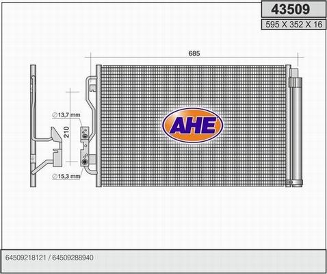 AHE 43509 - Kondensators, Gaisa kond. sistēma autodraugiem.lv
