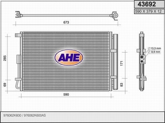 AHE 43692 - Kondensators, Gaisa kond. sistēma autodraugiem.lv